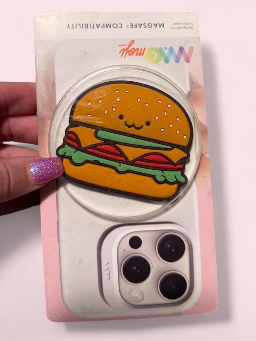 MAGmoji Phone Badge Set — Hamburger Phone Charm